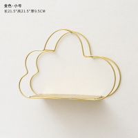 ins北欧风房间墙上置物架卧室客厅墙面展示架墙壁云形铁艺收纳架 金色云小号 1层
