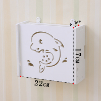 多功能无线路由器wifi收纳盒家用客厅墙体墙上置物架壁挂免打孔 海豚-小号路由器收纳盒