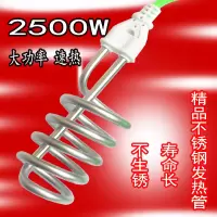 烧水器家用加热棒洗澡热的快大功率烧水棒电热管桶烧热得快电热棒 2200W速热不锈钢掌柜推荐 国标