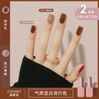 甲油胶小套系2021年新款流行色系美甲店专用光疗指甲油胶持久套装 0593亮片香槟+0524咖啡色