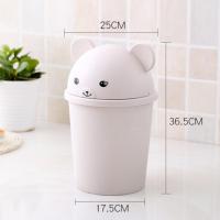 垃圾桶家用厕所卫生间客厅卧室大号有盖带盖可爱少女创意小拉圾筒 10L 小号[白色]+买2件送40只垃圾袋