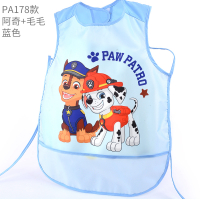汪汪队罩衣短袖儿童围兜男童女童包包防水夏季防脏吃饭宝宝围裙 PA178蓝色 阿奇和毛毛 110/建议身高90-115