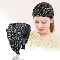 韩国宽边发带洗脸压发头巾豹纹遮白发头箍秋季新款发箍女头饰原创 黑色豹纹.jpg