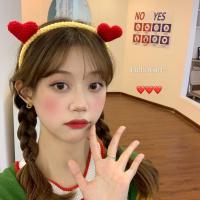 HelloGirl 可爱卡通毛线发箍童趣少女心发带超萌头箍甜美百搭发饰 爱心啵啵款