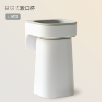 磁吸漱口杯套装牙刷杯置物架情侣牙刷架免打孔卫生间刷牙杯挂墙式 1个北欧灰磁吸漱口杯