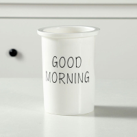 刷牙杯套装三口之家四口家用儿童漱口杯陶瓷牙刷杯套装组合家庭 白GDM牙刷瓶1个