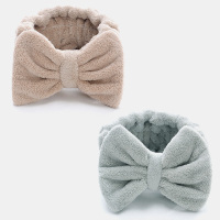 束发带女洗脸用头套网红发套韩国可爱头箍化妆敷面膜发箍洗漱简约 驼加绿 蝴蝶结2条装