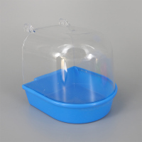 鸟用洗澡盒浴盆小鸟洗澡器玄凤牡丹虎皮鹦鹉用品鸟具玩具鸟笼配件 蓝色