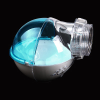 仓鼠浴室外接圆型超大号透明球形多功能厕所盆亚克力diy洗澡沐浴 外接蓝色(升级版)