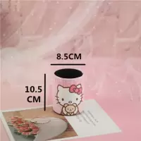 可爱卡通hellokitty抱熊垃圾桶皮革垃圾桶大号桌面垃圾桶笔筒 笔筒