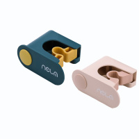 拖把挂钩免打孔壁挂卫生间挂扫把夹收纳架卡扣固定器拖布挂架神器 [2个装]黄绿+粉色