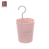 多功能迷你塑料藤编吊篮自由旋转浴室卫生间宿舍多层收纳挂篮神器 〈新〉北欧粉(小)