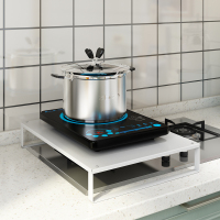 厨房置物架电磁炉支架灶台收纳盖板架子多功能家用燃气煤气灶罩子 白色