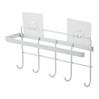 免打孔厨房置物架收纳墙上壁挂式多功能调料架子调味品架黑色挂钩 白色