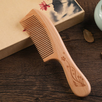 天然榉木梳檀木檀香木头梳子大网红款学生长发专用女男脱发防 手柄