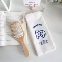 ins韩国简约原木色木质梳子便携气囊按摩梳防静电气垫梳子带布袋 梳子x1 原套餐[只要梳子]