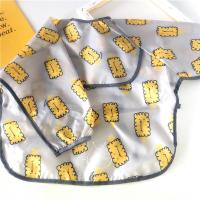 日系儿童全身防水围兜婴儿长袖罩衣反穿衣男女宝宝吃饭兜画画衣服 饼干(反穿衣) 适合:M(1-3岁)