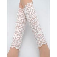 春夏季超薄款护腕女防晒手袖子时尚开车骑行蕾丝袖套护胳膊手臂套 白色 梅花22cm 均码