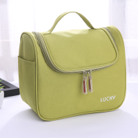 化妆包女便携简约大容量随身出差旅行手提多功能小号收纳袋洗漱包 牛津布-果绿色