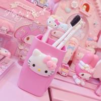 Hellokitty创意可爱卡通情侣洗漱杯浴室刷牙杯子塑料牙桶