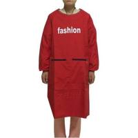 防水罩衣加长搬运工作服长袖反穿大褂耐磨耐脏围裙劳保水产反穿衣 女款100厘米红色