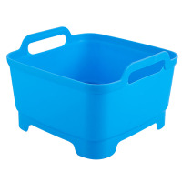 洗菜篮厨房水槽洗碗加厚塑料洗水果蔬菜篮子家用淘菜沥水篮 洗菜盆[蓝色]