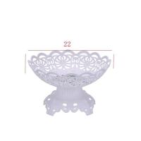 欧式多层水果篮现代客厅家用盘塑料三层水果盘创意干果茶几糖果盆 小号带底座