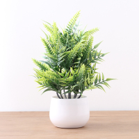 创意小清新塑料花盆仿真假花绿植盆栽家居摆件小盆栽绿色植物摆放 松塔浅绿色