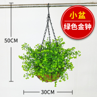 仿真植物吊兰盆栽塑料花藤条壁挂假花藤蔓假树叶绿萝吊顶垂吊装饰 荧光绿 盆栽金钟柳