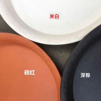 加大有加大号码托盘 树脂塑料花盆圆形托接水盘花盆底座 加厚拖盘 深粽 内径8cm(5个)