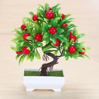 仿真植物盆栽桌面假花卉家居装饰品摆件客厅餐桌塑料绿植果树盆景 [17号小红果]