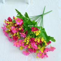 假花仿真绢花艺客厅家居装饰塑料雏菊花束小盆栽餐桌茶几绿植摆件 (两束)玫红色雏菊