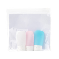 高档软管挤压式化妆品分装瓶乳液洗面奶洗发旅行套装INS小空瓶子 粉色+透白+蓝色/30ml送洗漱袋