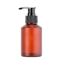 玻璃避光大容量按压式分装瓶化妆品空瓶子洗手液洗面奶洗发水乳液 酒红螺旋乳液瓶/100ml