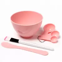 DIY调面膜碗硅胶2件套面膜刷和软毛刷脸部水疗工具面膜 面膜碗6件套(颜色随机)