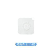 防头发地漏盖片浴室硅胶方形毛发过滤网卫生间下水道碎发防堵神器 透明白[1个装]