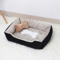 狗窝四季通用冬天保暖猫窝大型犬泰迪狗狗宠物窝床用品小型犬垫子 【黑白色】【加厚】 50X40CM（5斤内）