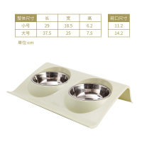 猫碗双碗狗碗狗盆猫食盆猫碗保护颈椎猫咪碗猫粮碗食盆宠物碗双碗 橄榄绿 小号