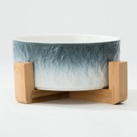 猫碗狗碗陶瓷防打翻猫食盆保护颈椎猫粮碗狗狗吃饭喝水碗宠物用品 玛瑙蓝 860ML容量.