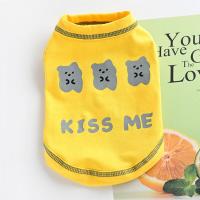时尚宠物狗狗衣服夏季薄款纯棉无袖猫咪背心小型犬贵宾泰迪春夏装 黄色 S（约适合2-3斤）
