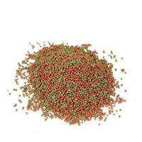 金鱼饲料锦鲤鱼饲料观赏鱼鱼粮池塘鱼饵料小颗粒金鱼锦鲤鱼食上浮 1.5mm营养配方红绿小粒[250g]
