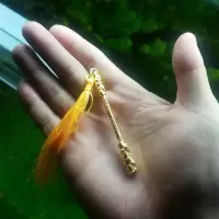 鱼缸造景孙悟空摆件 活体水草观赏鱼虾螺蟹 水族箱网红猴淡水活体 短款金箍棒