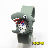 绿水龟深海沙雕拍拍表果冻啪啪圈学生手表男女孩卡通电子表网红表 鲨鱼