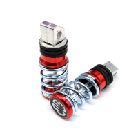 小龟电动摩托车弹簧折叠脚踏电摩改装件祖玛通用个性后脚蹬踩脚 酒红一对(送螺丝)