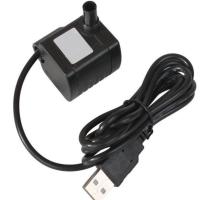 鱼缸水泵usb小型潜水泵带过滤盒抽水泵循环泵假山流水喷泉微型泵 黑色2W0.45米杨程[无]过滤盒