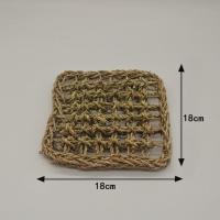 寄居蟹攀爬网背景墙造景装饰躲避窝海草吊床灰白草莓里拉日本紫陆 正方形海草网(送麻绳和吸盘)