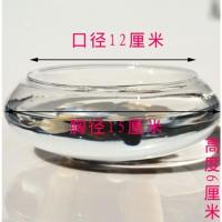透明大号金鱼缸玻璃花瓶水培花盆碗莲盆水仙盆水养植物摆件乌龟缸 小号薄款口11肚14高5[单花瓶] 中等