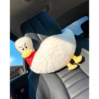汽车头枕护颈枕可爱一对卡通创意个性座椅颈椎枕头靠枕车上内用品 (头朝左)白鸭头枕[单个]