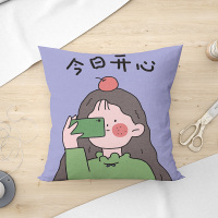 可爱少女心抱枕沙发客厅靠垫女生睡觉靠枕办公室护腰可拆洗枕头套 BZF031 45x45cm(枕套)