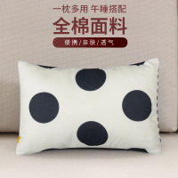 全棉面料抱枕靠垫午睡枕小枕头学生儿童办公室午休趴睡枕头枕 心动波点 25X40cm